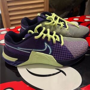 Nike Dual-Tone Athletic Shoes in Purple and Lime